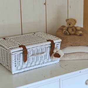 LITTLE DREAMS - WICKER SUITCASE WHITE