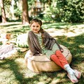 beige outdoor pouffe for kids