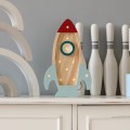 space rocket mini lamp wood