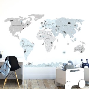 PASTELOWE LOVE - WALL STICKER ECO MAP 