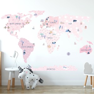 PASTELOWE LOVE - WALL STICKER SPRING MAP 