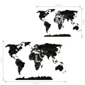 world political map black sticker children
