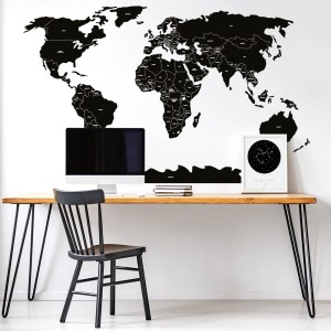 PASTELOWE LOVE - WALL STICKER BLACK POLITICAL MAP