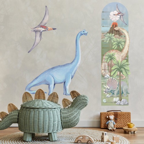 heigh measure wall sticker with dinosaurs