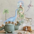 heigh measure wall sticker with dinosaurs