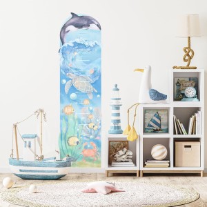 PASTELOWE LOVE - WALL STICKER  HEIGHT MEASURE UNDERWATER WORLD