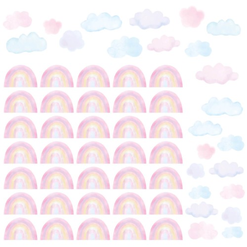 wall sticker mini rainbows pink