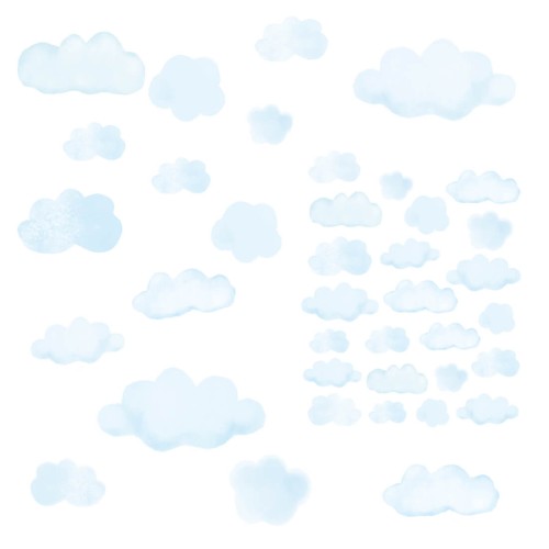 mini clouds wall stickers set