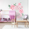 wall stickers pink peonies