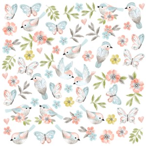 PASTELOWE LOVE - WALL STICKERS BROWN BIRDS