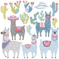 wall stickers pastel llamas