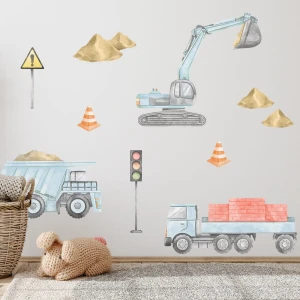 PASTELOWE LOVE - WALL STICKER CONSTRUCTION SET II BLUE
