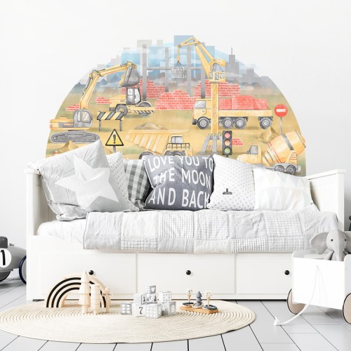 wall sticker for boys construction