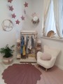 wooden decorations with flowers and kids name