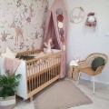 wooden decoration with flowers and kids name