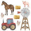 naklejki farma zwierzeta traktor