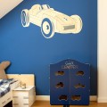 drewniane auto dekoracja na sciane do pokoju chlopca