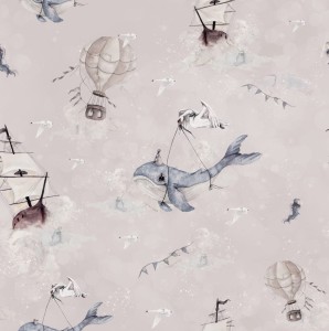 TAPETA DZIECIĘCA PODNIEBNY OCEAN BEŻ - DEKORILLO 