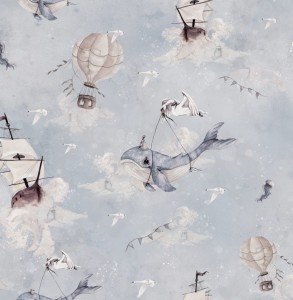 TAPETA DZIECIĘCA PODNIEBNY OCEAN NIEBIESKI - DEKORILLO 
