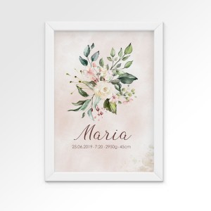 PLAKAT METRYCZKA RÓŻANA POLANA - DEKORILLO