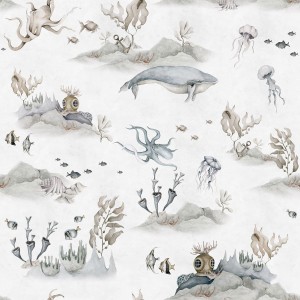 DEKORNIK - WALLPAPER UNDERWATER WORLD WHITE