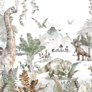 MALUMI - WALLPAPER  DINO WORLD GREEN