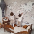 wallpaper world map taupe