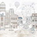 wallpaper in tenement house beige