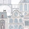 wallpaper tenement house blue