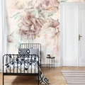 wallpaper for girls big flowers fuchsia pastel