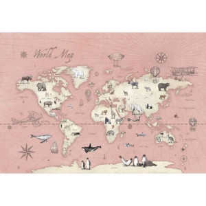 MALUMI - WALLPAPER  MAPS ROSE