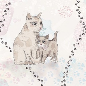 MALUMI - WALLPAPER CUTTY CATS PINK