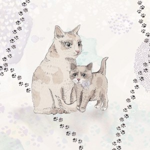 MALUMI - WALLPAPER CUTTY CATS VIOLET