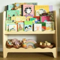 drewniana biblioteczka naturalna