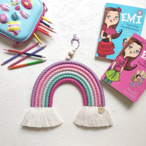 violet pink macrame rainbow
