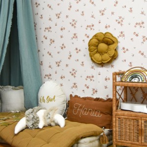 TAPETA DLA DZIEWCZYNKI DROBNE KWIATKI RETRO FLOWERS - DEKORILLO 