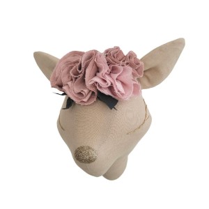 Dekoracja na ścianę do pokoju dziecka Sarenka beżowa z kwiatami – Love Me Decoration