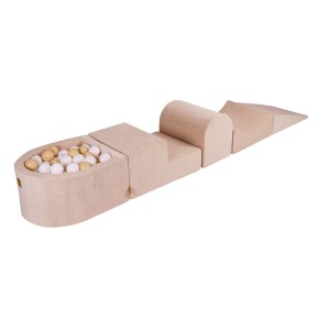 MEOW BABY - FOAM CLIMBING BLOCKS FOR TODDLERS 4 ELEMENTS WITH SMALL DRY POOL AND BALLS