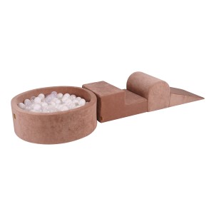 MEOW BABY - FOAM CLIMBING BLOCKS FOR TODDLERS 3 ELEMENTS WITH DRY POOL AND BALLS