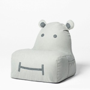Pufa siedzisko dla dziecka Hippo soft szara - The Brooklyn Kids