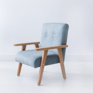 MODELINA HOME - ARMCHAIR FOR CHILDREN LIGHT MINT GRAY VELOUR