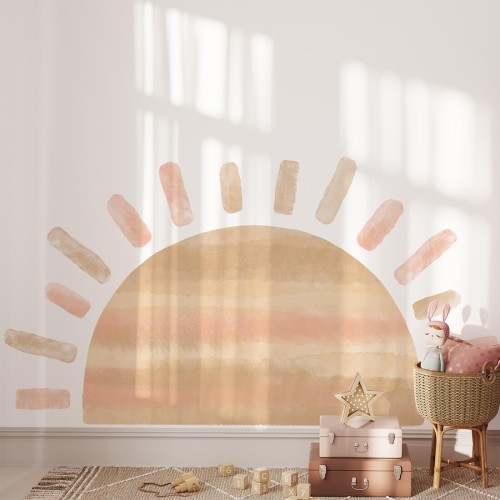 naklejka różowe slonce