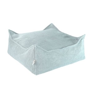 Kwadratowa pufa dziecięca Square Ottoman | Siedzisko dla dzieci Peppermint Green - Wigiwama