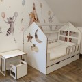 białe łóżko domek 160x80