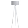lampa podłogowa welur szara