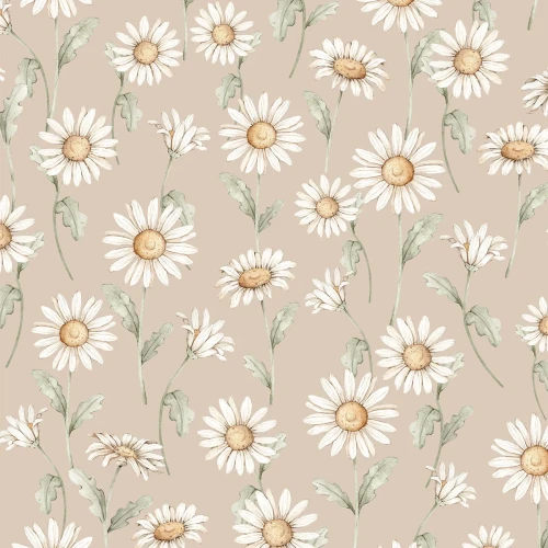 tapeta sunny daisy bezowa dekorillo wzor duzy