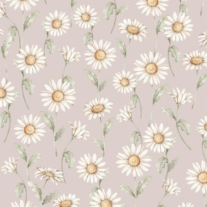 TAPETA DLA DZIEWCZYNKI STOKROTKI SUNNY DAISY RÓŻOWA - DEKORILLO 