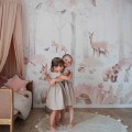 tapeta leśna do pokoju dziewczynki woodlet family pink