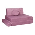 różowa sofa do pokoju dziewczynki