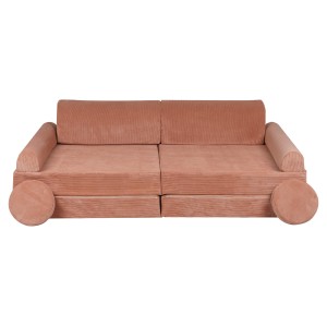 MEOW BABY - SZTRUKSOWA SOFA DZIECIĘCA PREMIUM CEGLANA